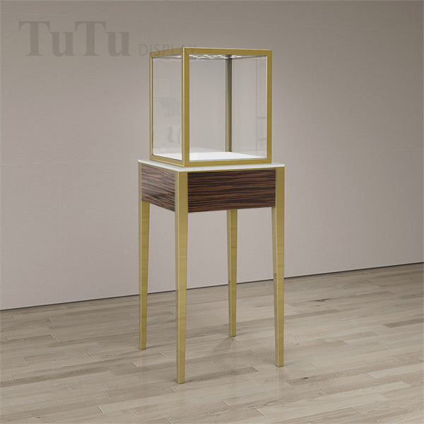 DM166 Wooden Marble Jewelry Tower Display Case