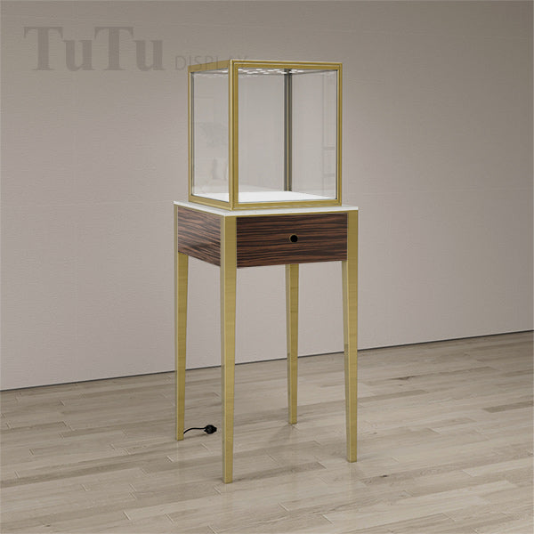DM166 Wooden Marble Jewelry Tower Display Case