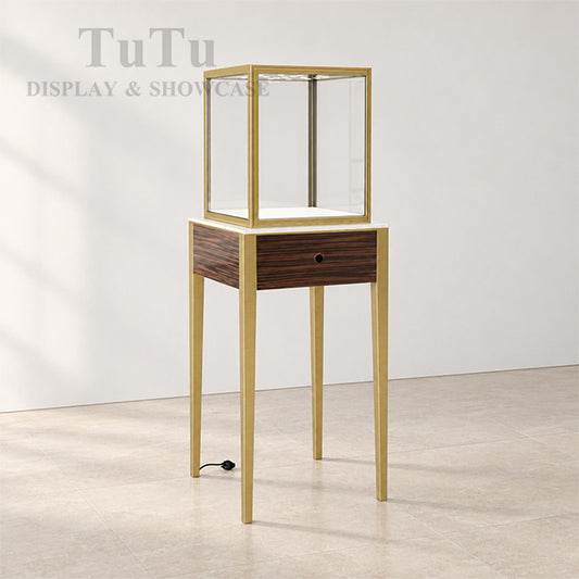 DM166 Wooden Marble Jewelry Tower Display Case