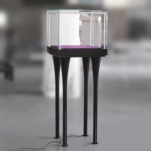 DM172 Tower Display Case Wood Legs
