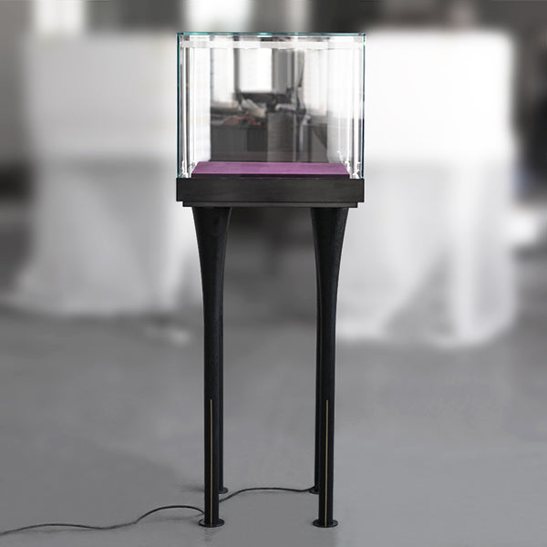 DM172 Tower Display Case Wood Legs