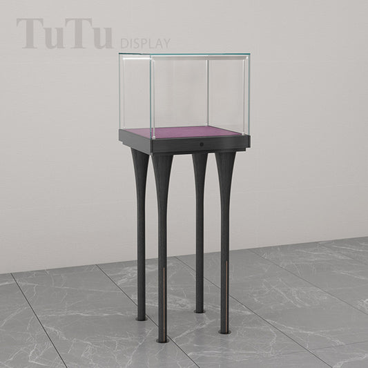 DM172 Tower Display Case Wood Legs