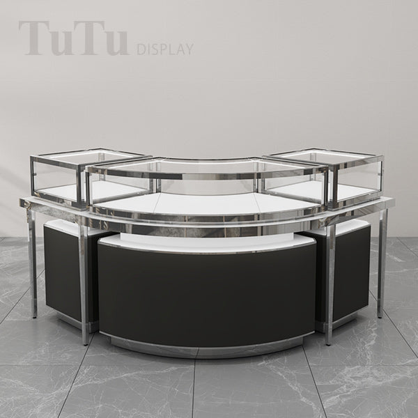 DM173 Curved Jewelry Display Showcase