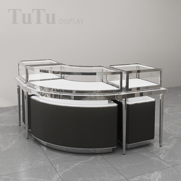 DM173 Curved Jewelry Display Showcase