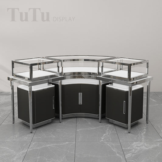 DM173 Curved Jewelry Display Showcase