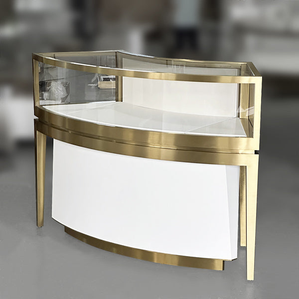 MT42 Curved Jewellery Display Counter with Base Cabinet