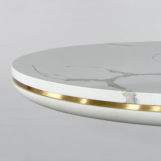 DM195 Round Metal Table with Marble Top