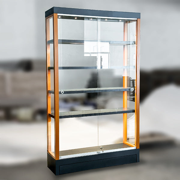 DM235 Upright Glass Display Rack Cabinet with Downlights