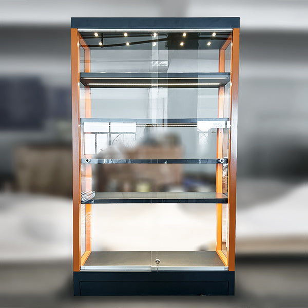 DM235 Upright Glass Display Rack Cabinet with Downlights