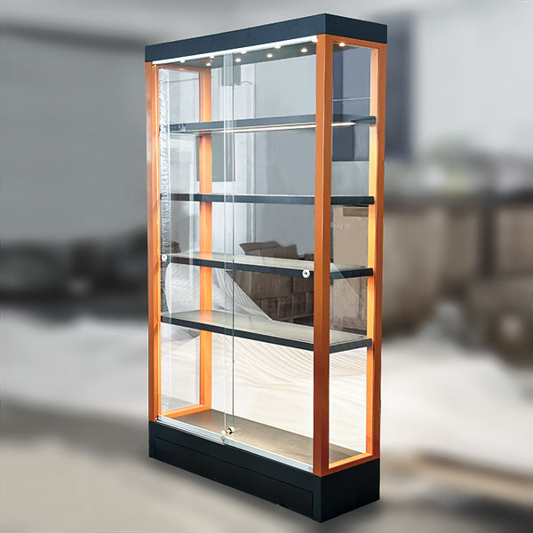 DM235 Upright Glass Display Rack Cabinet with Downlights
