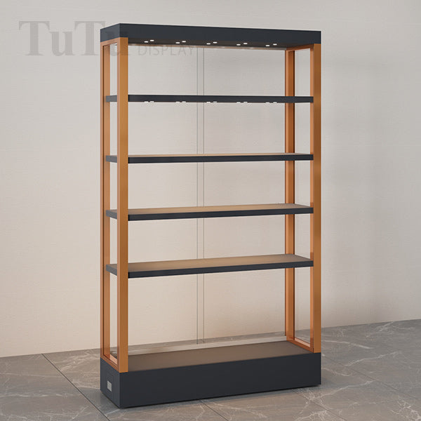 DM235 Upright Glass Display Rack Cabinet with Downlights