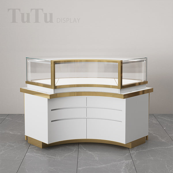 DM237 Luxury Store Curved Counter Display Cabinet