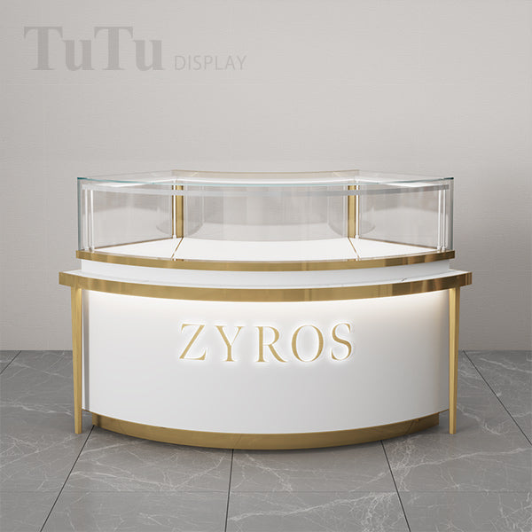 DM237 Luxury Store Curved Counter Display Cabinet