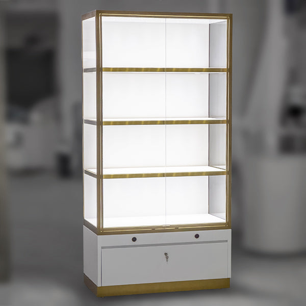 DM261 Upright Glass Display Wall Showcase Cabinet Lighted