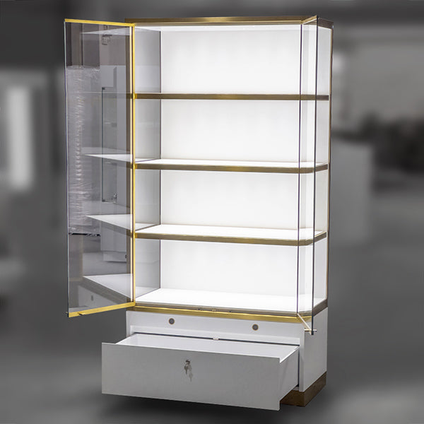 DM261 Upright Glass Display Wall Showcase Cabinet Lighted