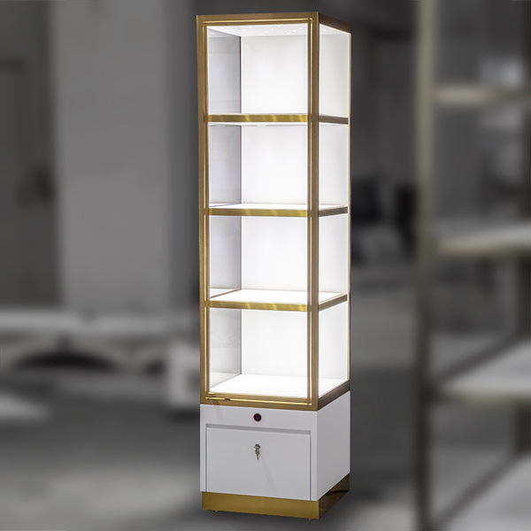 DM262 Tower Glass Display Wall Showcase Cabinet Lighted