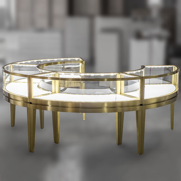 DM264 Curved Counter Display Case Set Metal Showcase