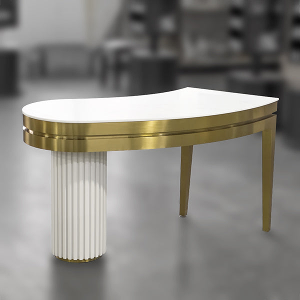 TBL011 Curved Table with Marble Top