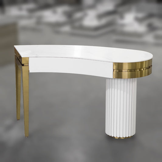 TBL011 Curved Table with Marble Top