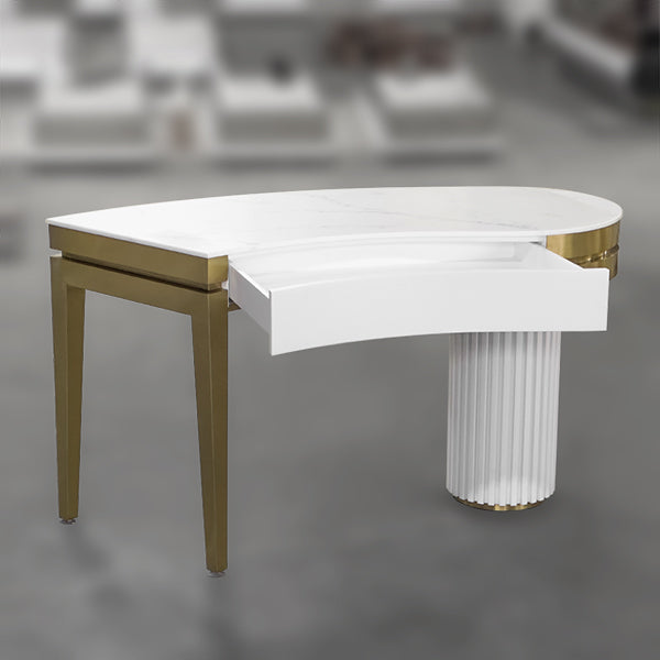 TBL011 Curved Table with Marble Top