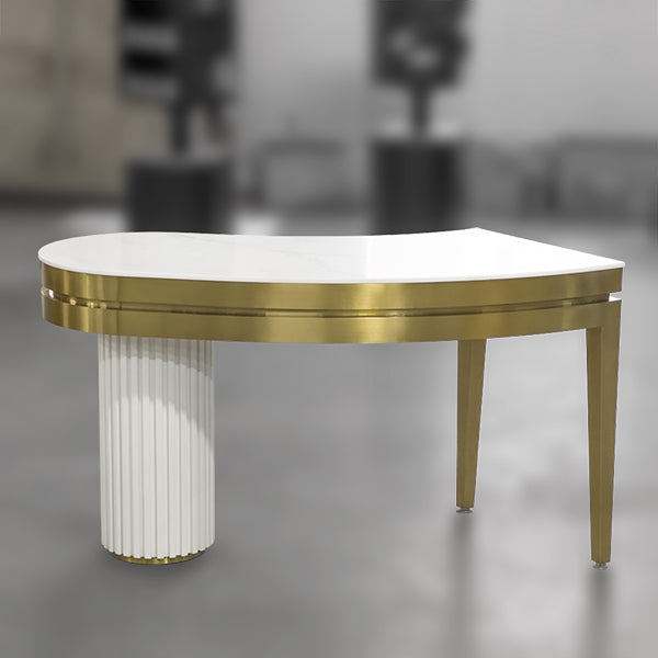 TBL011 Curved Table with Marble Top