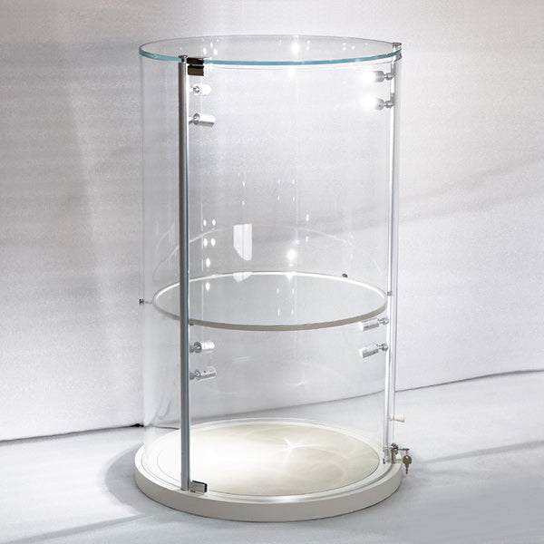 DM267 Round Glass Jewellery Display Case Lighted