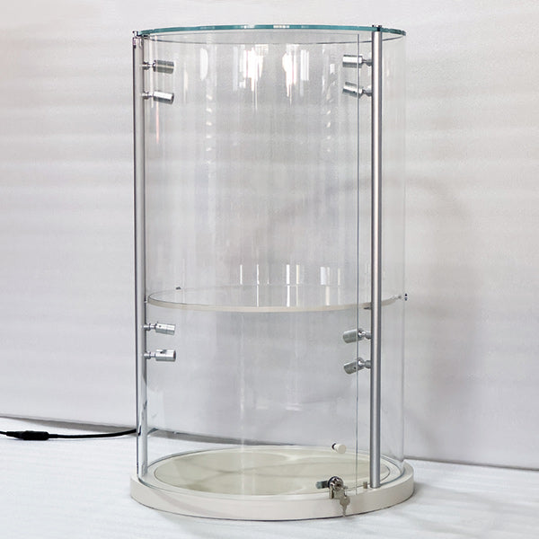 DM267 Round Glass Jewellery Display Case Lighted