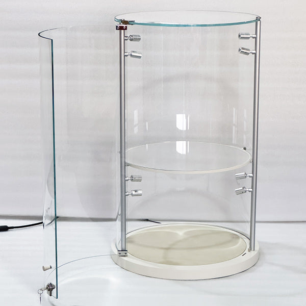 DM267 Round Glass Jewellery Display Case Lighted