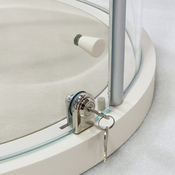 DM267 Round Glass Jewellery Display Case Lighted