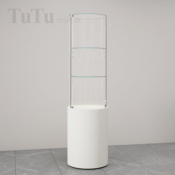 DM268 Round Glass Jewellery Display Case Lighted