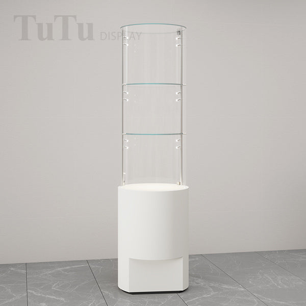 DM268 Round Glass Jewellery Display Case Lighted