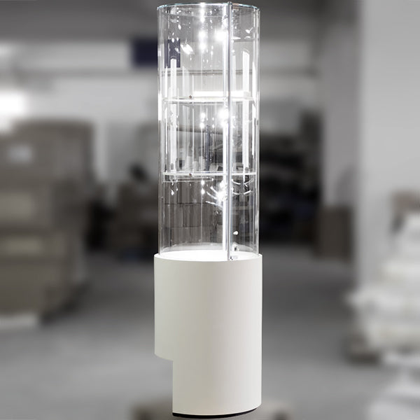 DM268 Round Glass Jewellery Display Case Lighted