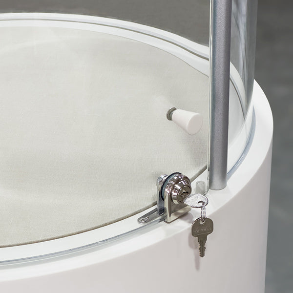 DM268 Round Glass Jewellery Display Case Lighted
