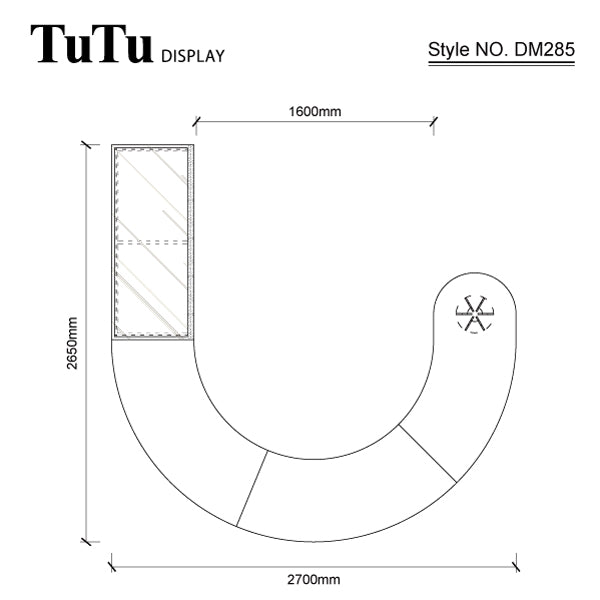DM285 Jewellery Display Case Set Curved Kiosk