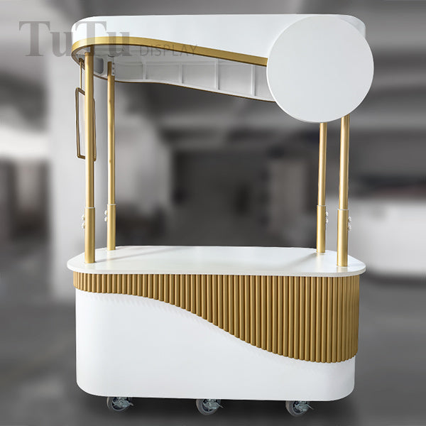 DM309 Mobile Cart Display Cabinet with Roof