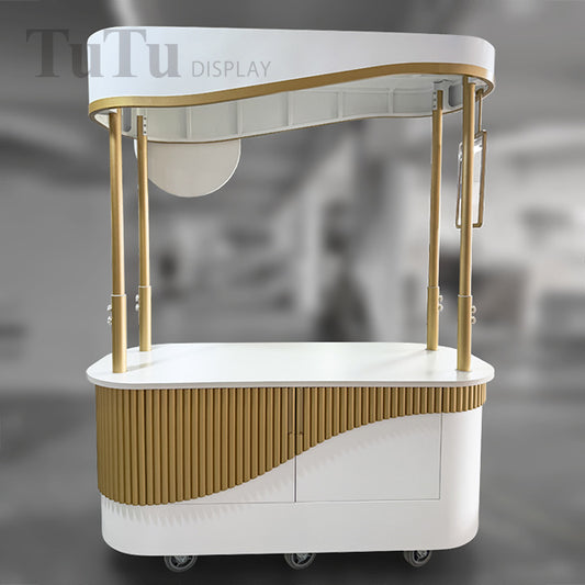 DM309 Mobile Cart Display Cabinet with Roof