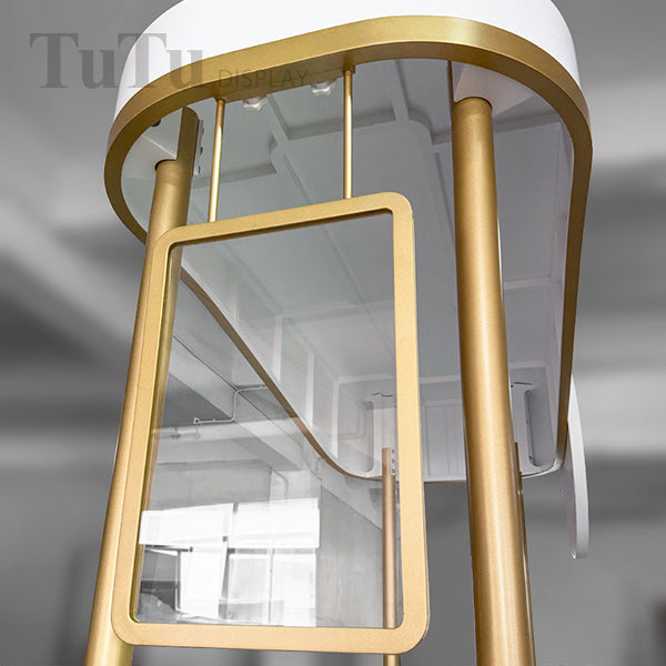 DM309 Mobile Cart Display Cabinet with Roof