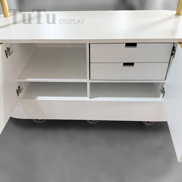 DM309 Mobile Cart Display Cabinet with Roof