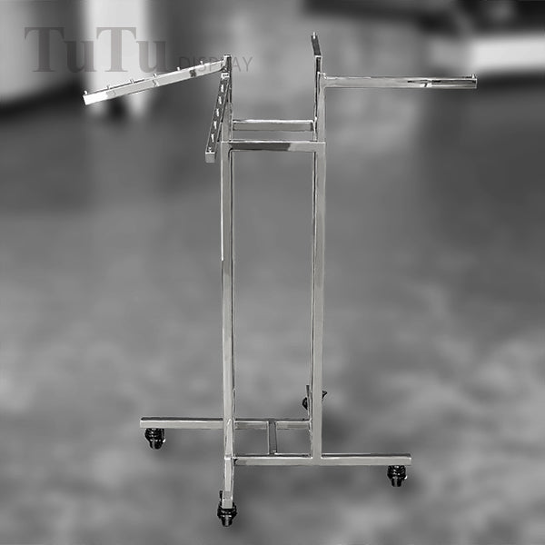 DM313 Adjustable 4-Way Clothing Display Rack with Caster