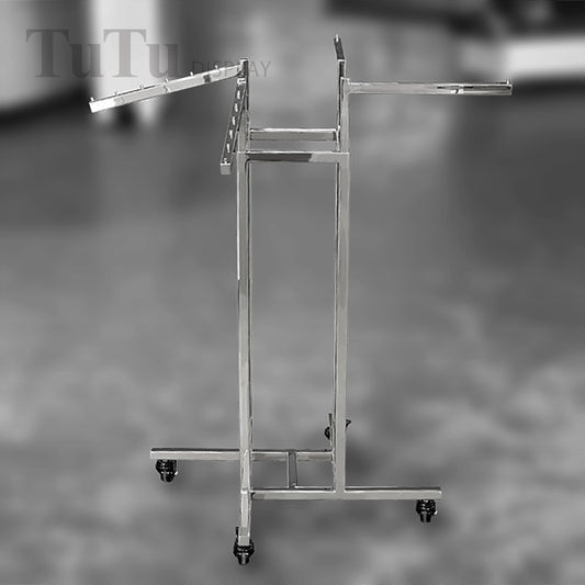 DM313 Adjustable 4-Way Clothing Display Rack with Caster