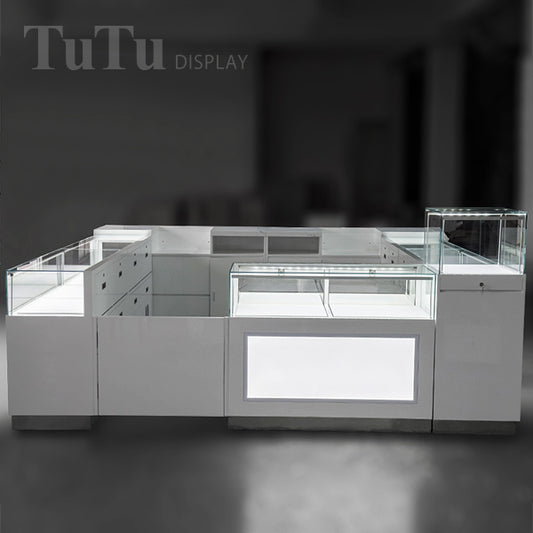 DM315 Jewellery Store Center Island Display Cabinet Kiosk