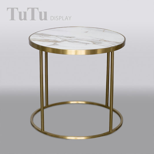 DM321 Round Marble Top Table with Metal Leg
