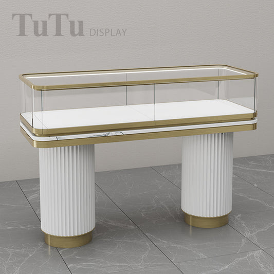 DM337 Jewellery Filleted Corner Glass Counter Showcase