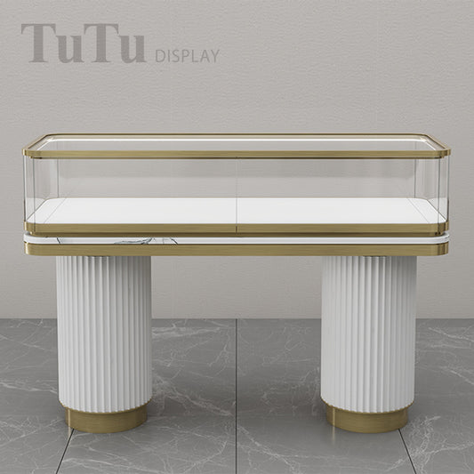 DM337 Jewellery Filleted Corner Glass Counter Showcase