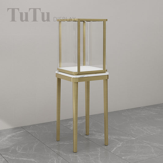 DM342 Metal Filleted Corner Glass Tower Showcase