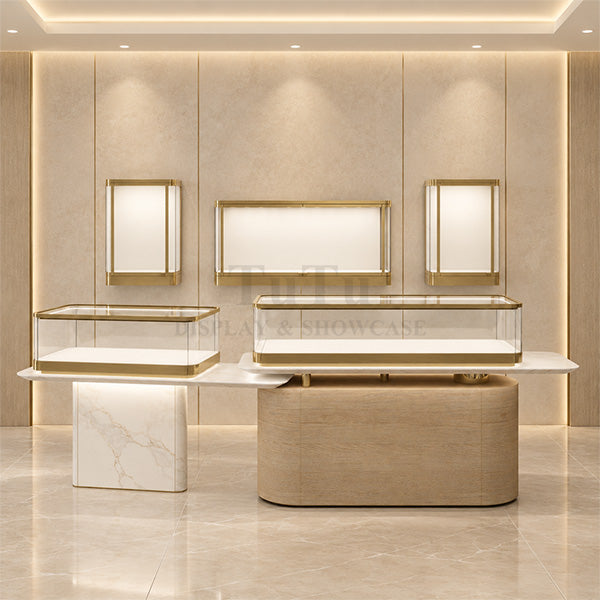 DM389 Jewellery Display Lighting Counter Showcase Set Metal Frame