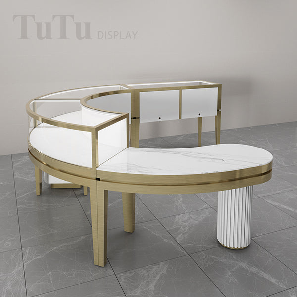 DM285 Jewellery Display Case Set Curved Kiosk