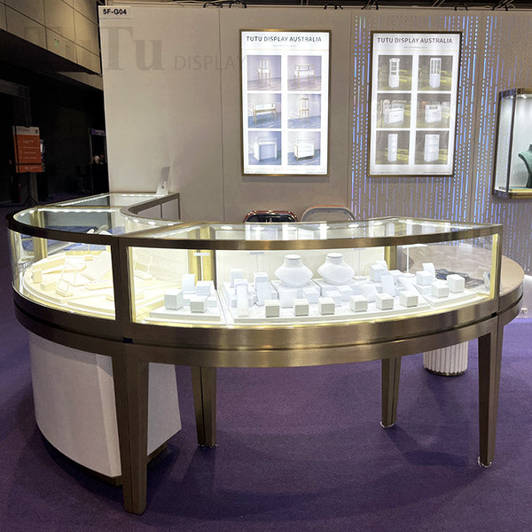 DM285 Jewellery Display Case Set Curved Kiosk