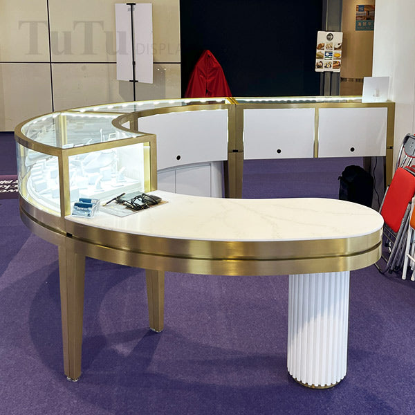 DM285 Jewellery Display Case Set Curved Kiosk