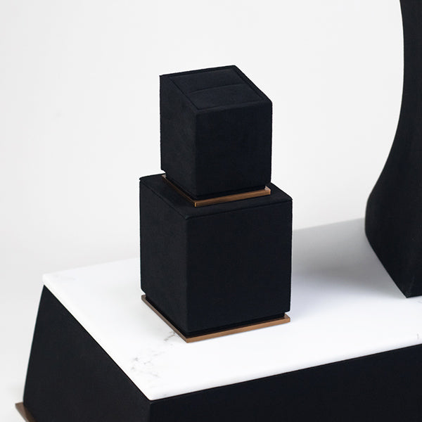 DS057 Black Jewellery Display Stand Set with Marble